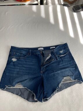 sofia by sofia vergara Dark‎ Blue Distressed Denim Shorts